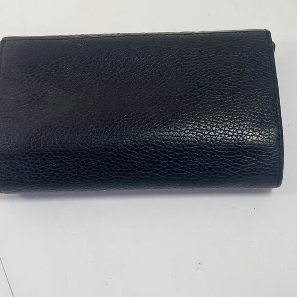 Brighton Wallet Checkbook Organizer Brown Black Leather Reptile Croc Motif - Picture 2 of 16